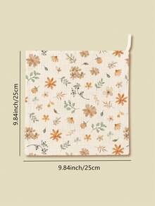 5pcs Floral Pattern Cartoon Animal Print Baby Pure Cotton Crinkle Fabric Bibs Feeding Handkerchiefs Drool Cloths - Multicolor - View 4