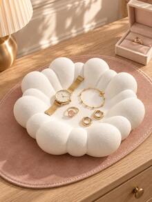1pc Marshmallow Shaped Jewelry Tray, Decorative Jewelry Storage Dish, Suitable For Rings, Earrings, Necklaces, Bracelets And Keys, Cute Vanity Storage Box, Suitable For Bedroom, Nightstand, Entryway, Desk, Aesthetic Room Decor Gift, Suitable For Women And Girls - Multicolor - View 5