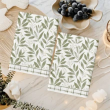 2pcs/Set, Country Style Kitchen Towels, Towel Set, Farmhouse Decor, Housewarming Gift, Absorbent Hand Towels, Kitchen Dish Towels, Kitchen Decorative Towels - White - View 6