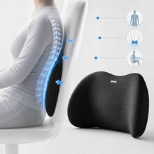 Ergonomic Lumbar Support Pillow, Memory Foam Cushion With Milk Silk Fabric, Suitable For Office Chair, Car Seat, Sofa And Travel, Relieves Back Pressure, Unisex Curved Lumbar Support Pad - Lumbar Support Pillow - View 4