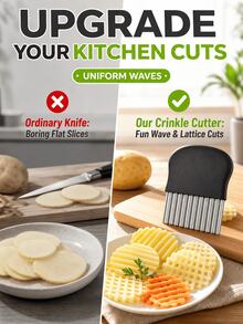SMEGGEMS 1pc Multi-Function Kitchen Knife, Patterned Blade, Potato Cutter, Wolf Tooth Potato Slicer, Wavy Potato Slicer, French Fries Cutter, Multi-Function Vegetable Slicer, Potato Slicer, Slicing Knife - View 11