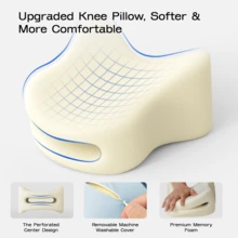 1pc Ergonomic Memory Foam Leg Pillow, Contoured To Leg Curve, Side Sleeping Leg Support Pillow, Removable Washable Pillowcase, Home Rest Bedroom Sofa Multi-Scenario Sleep Pillow - Baby Blue - View 8