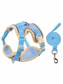 1pc Reflective Adjustable Dog Harness With Breathable Mesh, Thickened Top Handle, Double D-Rings And Quick-Release Buckle, Suitable For Small, Medium And Large Dogs, Pet Vest, Pet Harness And Leash Set, Decorative Pet Clothing - Multicolor - View 24