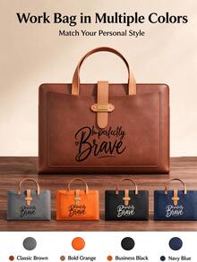 Classic Imperfectly Brave Slim Briefcase Laptop Bag,Briefcase And Messenger Bag Functions Spacious Interior Capacity For Laptop And Other Items - Multicolor - View 9
