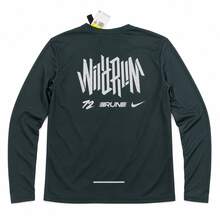 Kaos Lengan Panjang Nike Crew Neck Bergambar Cepat Kering, Hijau Tua, Pria - Hijau tua - View 2