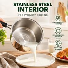 20cm/7.87 In Japanese Minimalist Style With Extended Handle, Thickened Round Ring Heat-Conducting Bottom - View 12