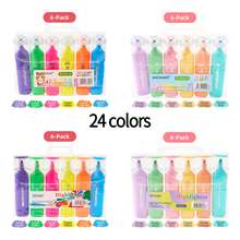 Large Capacity >12pcs Multicolor Soft Pastel Fluorescent Highlighter Set, Non-Bleed Quick-Dry Oblique Tip Design, For Student Note-Taking, Key Point Marking, Bible Annotation, Journaling, Drawing, Office Use - Highlighter - View 11