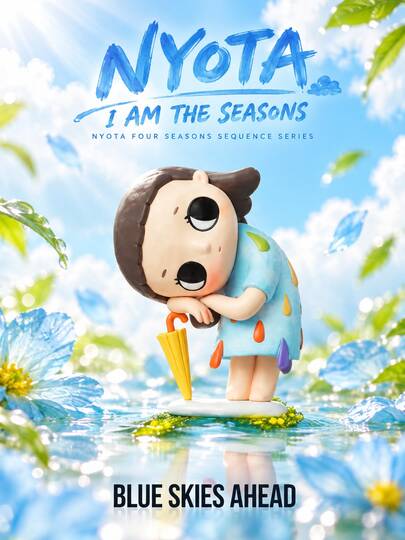 سلسلة ألعاب الصناديق العمياء (Blind Box) بالتعاون بين Nyota وChibi Maruko-chan، مصنوعة من مادة ABS بدون طلاء مخملي، دمية Nyota قابلة للجمع، مجسمات تعاونية مع Chibi Maruko-chan، تماثيل صغيرة لطيفة للزينة، هدية مثالية لأعياد الميلاد والكريسماس