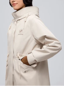 CAMEL CROWN Women's 3-In-1 Winter Jacket, With Fleece Liner, Waterproof Windproof Hooded Outdoor Coat, Detachable Fleece Jacket, Suitable For Hiking, Camping And Skiing - Light Khaki - View 2