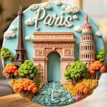 Paris Inspired Fridge Magnet, A Whimsical Garden Of European Landmarks For Curious Kitchen Daydreams For All Metal Surfaces Throughout The Home - A - View 6