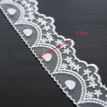 1/3 Yards Vintage Floral Embroidered Lace Trim, Scalloped Edge Lace Ribbon With Star, Heart & Flower Patterns, Decorative Mesh Lace For DIY Sewing, Clothing, Dresses, Skirts, Cuffs, Collars, Wedding Decor, Craft Projects & Home Decoration - Multicolor - View 10