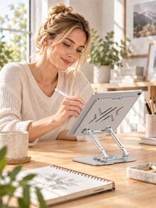 Foldable Laptop Stand, Adjustable Aluminum Alloy Laptop Base, Portable 360 Degree Rotating Computer Stand, Ergonomic Desktop Stand, Suitable For Macbook Laptop Tablet, Height Adjustable Heat Dissipation Design, Travel Office Workstation Accessory, Universal Device Stand - View 4