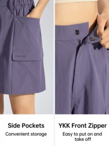 CAMEL CROWN Women's Cargo Shorts, Spring Summer Quick Dry Breathable Sweat Wicking Cool Feel Shorts - Night Purple - View 4