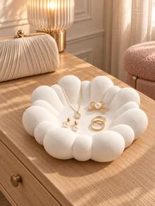 1pc Marshmallow Shaped Jewelry Tray, Decorative Jewelry Storage Dish, Suitable For Rings, Earrings, Necklaces, Bracelets And Keys, Cute Vanity Storage Box, Suitable For Bedroom, Nightstand, Entryway, Desk, Aesthetic Room Decor Gift, Suitable For Women And Girls - Multicolor - View 6
