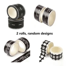 Multi-Style - Easy-Tear Residue-Free Track Tape, Featuring Black And White Design, Perfect For Project Decoration And Party Setup. It's Suitable For Double-Sided Tape, Making It An Ideal Choice For Themed Events And Fan Gatherings. - DIY Track Decoration - View 13