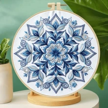 Bohemian Mandala Embroidery Kit DIY Handmade Materials Including Embroidery Hoop, Beginner Zero-Based Stress Relief Home Decor Desktop Ornament - Multicolor - View 6