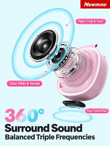 Newmine Speaker Bluetooth Portabel, Speaker Mini Luar Ruangan, Speaker Laptop/Mobil, Perintah Suara, Konektivitas TWS, PBS011, Tersedia Berbagai Warna - View 6