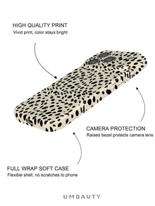 UMBAUTY 1pc Beige Background With Asymmetrical Spotted Pattern Design, Compatible With Phone 18 Pro Max, Fits Apple 18/17/16/15/14/13/12/11 Pro Max/Plus/Mini 17e, Full Coverage High-Definition Printed Soft Shell Phone Case, Screen/Lens Raised Protection, Unisex, Ideal Gift For Girlfriend On Halloween, Valentine's Day, Easter, Wedding Season And Birthday - Multicolor - View 3