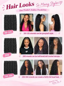 Rambut Keriting 18 Inci 50 Helai dengan Simpul Ajaib, Rambut Crochet Tanpa Simpul Tak Terlihat, Rambut Crochet Gelombang Dalam yang Sudah Terpisah, Rambut Crochet Keriting untuk Wanita (1B, 18 Inci-50 Akar) - MultiWarna - View 4