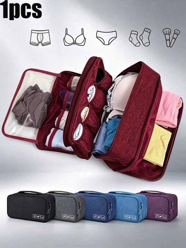 Portable Travel Underwear Storage Bag, Lightweight Zippered Storage Pouch, Multi-Functional Bra Storage Bag With Hanging Hook