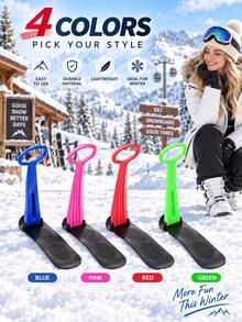 1pc Foldable Thickened Ski Sled, Snow Sled, Snow Sleigh - Multicolor - View 6