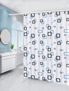 A Stylish Small Square PEVA Shower Curtain, Waterproof, For Bathroom Use, Hooks Included. - Multicolor - View 10