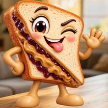 Winking Peanut Butter And Jelly Sandwich Fridge Magnet, A Childhood Lunchbox Memory For Cheerful Kitchen Moments For All Metal Surfaces Throughout The Home - A - View 6