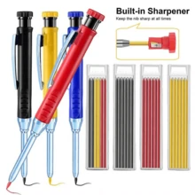 2.8mm Woodworking Pencil Set, Mechanical Deep Hole Marking Pencil With Built-In Sharpener, Long Nose Carpenter Pencil, Gift Tool For Carpenters, Builders, Woodworkers, DIY Enthusiasts And Handymen - A - View 10