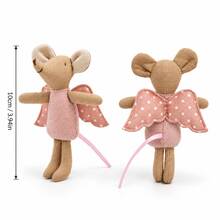 Boneka Tikus Lucu, Mainan Tikus Menggemaskan dengan Jahitan Detail, Desain Gaun dan Sayap, Aksesori Dekoratif Rumah Boneka, Hadiah Ulang Tahun & Hari Anak - MultiWarna - View 10