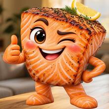 Winking Salmon Fillet Fridge Magnet, A Seaside Supper Story For Cheerful Kitchen Moments For All Metal Surfaces Throughout The Home - A - View 1