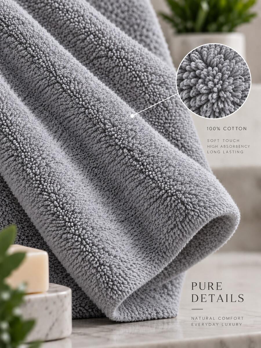 Premium Cotton Hotel Towel Collection - Grey - View 1