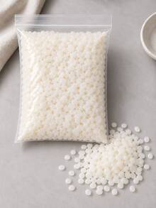 200g/500g/1000g White Beeswax Pellets, Used For Making Candles, DIY Wax Beads For Wax Melting, Molds And Container Candles, 500g/1000g Optional Set Includes 50 Wicks, 2 Wick Stickers And 5 Wooden Bases, Christmas Crafts - Multiple Styles - View 1