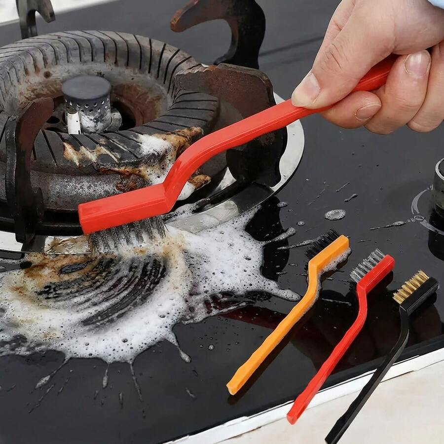 1/3/9 Gas Stove Cleaning Brush, Multi-Functional Steel Wire Brush, Suitable For Cleaning, Powerful Rust Removal And Oil Stain Scraping, Applicable To Gas Stoves, Kitchen Sinks, Tile Gaps And Home Deep Cleaning, Halloween, Christmas, Thanksgiving Party Cleaning Use - Multiple Styles - View 1