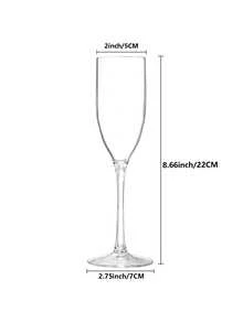 12 buah Gelas Champagne Akrilik, 5oz (Sekitar 141,7g) Gelas Bertangkai Anti Pecah dan Dapat Digunakan Kembali - Modern dan Sempurna untuk Penggunaan Sehari-hari di Rumah, Pernikahan, Memanggang, Minum, Perlengkapan Pesta (Bening) - View 9