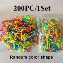DIY Building Block Set, Random Color And Shape Geometric Construction Toy, Educational Interlocking Rods And Rings, Develops Hands-On Ability, Logical Thinking And Spatial Imagination, Classroom Activities And Creative Games, Colorful Design, Durable And Material, Not Easily Damaged, Rich Gameplay, Halloween And Christmas Gift. - Multicolor - View 12