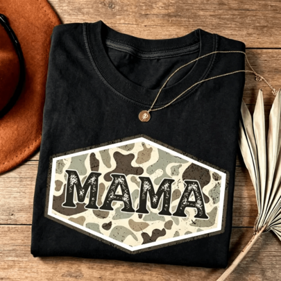 Duck Camo Mama Shirt, Mom Top, Camouflage Mama T-Shirt,Mom Life Graphic Tees,Cool Mom Club Gift Fall Clothes For Women Vacation Outfits Overzise