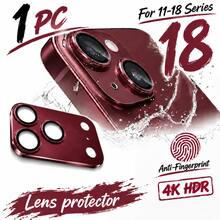 Yezodawee 1pc Deep Red Camera Lens Protector, Compatible With IPhone 16, 14 Pro Max, 15 Pro Max, 16 Pro Max, 14 Pro, 13, 15 Plus And Other Phone Accessories, 9H Tempered Glass Anti-Shatter Protective Case - Burgundy - View 1