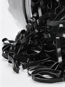 500pcs,Thickened Disposable Black Small Rubber Bands,Hair Ties,Girls,Hair Accessories,Cute Hair Bands,Durable Hair Ropes - Multicolor - View 2