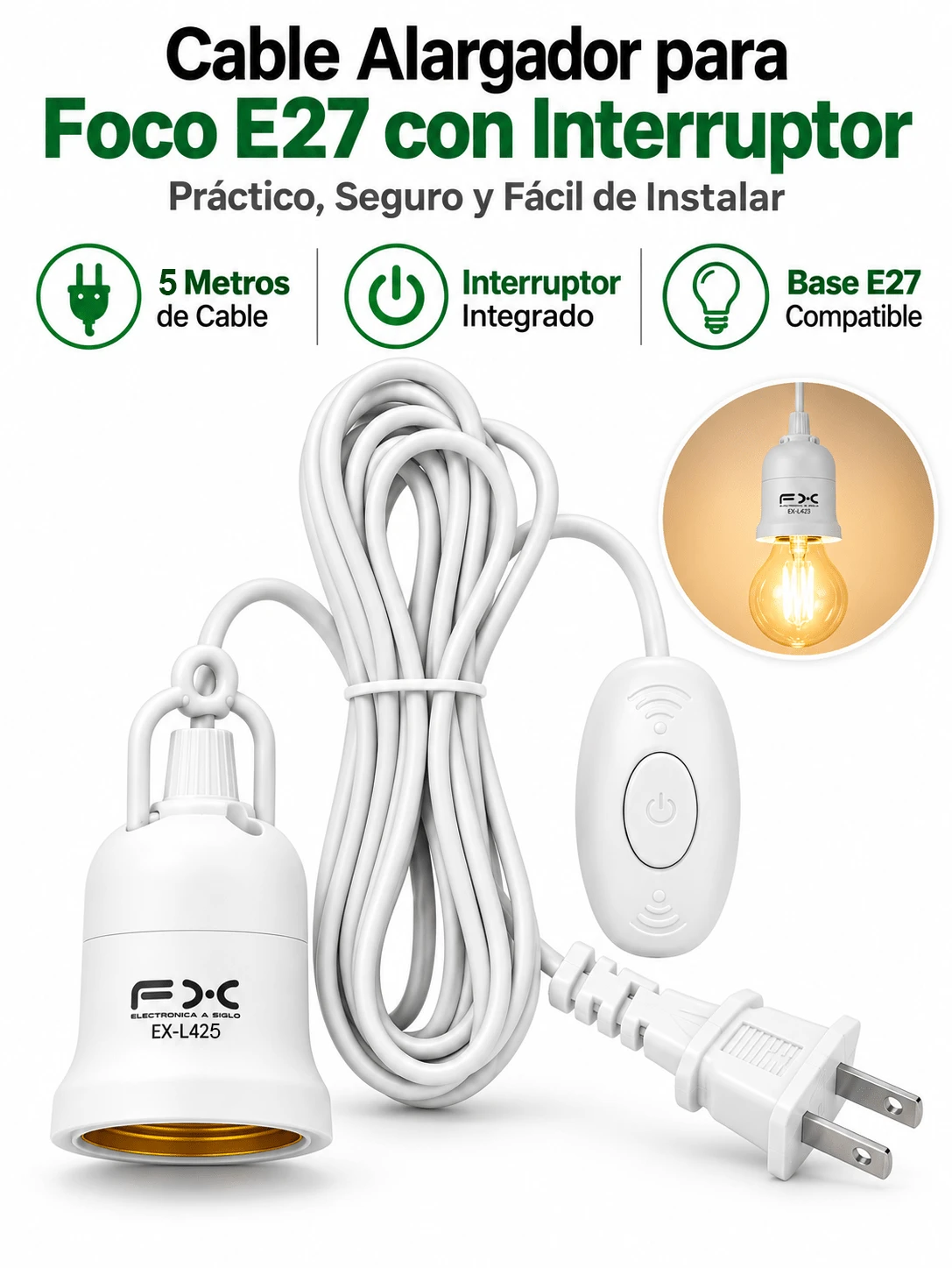 Lamp Socket Base Holder, 5m Hanging Support, E27 Socket With Power Cable For Salt Lamp