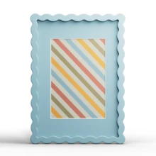 1pc Wavy Multicolor Photo Frame (Red, Yellow, Blue, Green, White, Black, Pink, Purple, Grass Green), Fashionable And Versatile Home And Office Decor - Suitable For Desktop And Wall Display, Perfect Housewarming Gift (Photo Not Included) - Multicolor - View 82
