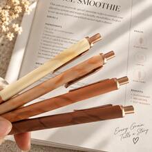 Funfull 4Pcs New Wood-Grain-Like Aesthetic Gradient Color Fine Foint Gel Pens For Journaling Note Taking Silent Click - Vintage Gradient Gel Pen - View 1