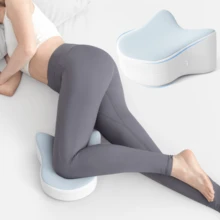 1pc Ergonomic Memory Foam Leg Pillow, Contoured To Leg Curve, Side Sleeping Leg Support Pillow, Removable Washable Pillowcase, Home Rest Bedroom Sofa Multi-Scenario Sleep Pillow - Baby Blue - View 2
