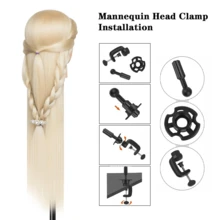 Mannequin Head With Hair, 26'' Training Head Braiding Doll Head For Hair Styling Manikin Cosmetology Mannequin Head Practice Model Head With Clamp Holder - View 6