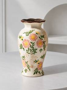 1pc Vintage French Country Style Ceramic Vase For Hydroponic Fresh Flower Arrangement, Rose, Living Room Dining Table Decor Ornament With Premium Feel, Suitable For Living Room Decor, Room Decor, Holiday Gift, Aromatherapy Candle, Birthday Wedding Newlywed Gift Souvenir Ornament - Pink Chrysanthemum - View 9