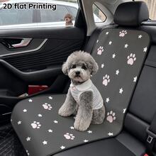1pc Minimalist Cat Paw & Star Print Pet Car Seat Cover, Easy To Install And Clean Car Protective Mat, Anti-Pet Scratch, Suitable For Daily Commute, Road Trips, Pet Travel Essential, Fits Most Vehicles, Gift For Drivers, Christmas Car Interior Decoration, Winter Cozy Decor - Single Seat Pet Mat - View 4