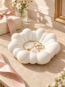 1pc Marshmallow Shaped Jewelry Tray, Decorative Jewelry Storage Dish, Suitable For Rings, Earrings, Necklaces, Bracelets And Keys, Cute Vanity Storage Box, Suitable For Bedroom, Nightstand, Entryway, Desk, Aesthetic Room Decor Gift, Suitable For Women And Girls - Multicolor - View 3