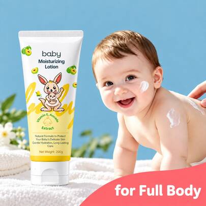 Losion Pelembap Lembut untuk Bayi, Krim Bebas Alkohol Hipoalergenik untuk Kulit Sensitif, Bayi Baru Lahir, Cepat Menyerap dan Tidak Berminyak, Produk Perawatan Kulit Bayi