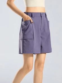 CAMEL CROWN Women's Cargo Shorts, Spring Summer Quick Dry Breathable Sweat Wicking Cool Feel Shorts - Night Purple - View 2