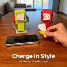 1pc Funny Mini Fuel Pump Shaped Charging Cable Organizer, Cartoon Desktop Phone Charging Station, Cute Desktop Decoration Cable Management, Gift For Colleagues And Students - Cable Organizer - View 2
