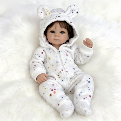 18-Inch Realistic Reborn Baby Doll, Lifelike Newborn Plush Toy, Soft Touch Collectible Doll, Perfect For Children Aged 3+ And Doll Collectors, Ideal Birthday And Christmas Gift